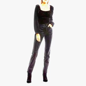 Chelsea & Violet shiny jeans SZ=30 Cotton Black Stretch Waist=32